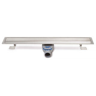 Edelstahlrinne mit Drehbarem und höhenverstellbarem seitlichem Siphon D 50