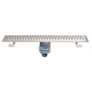 Edelstahlrinne mit Drehbarem Seitlichem Siphon D 50