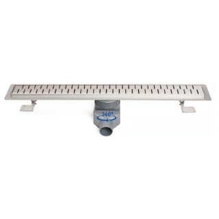 Edelstahlrinne mit Drehbarem Seitlichem Siphon D 50